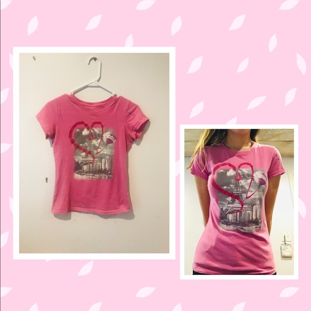 Pink Eiffel Tower shirt